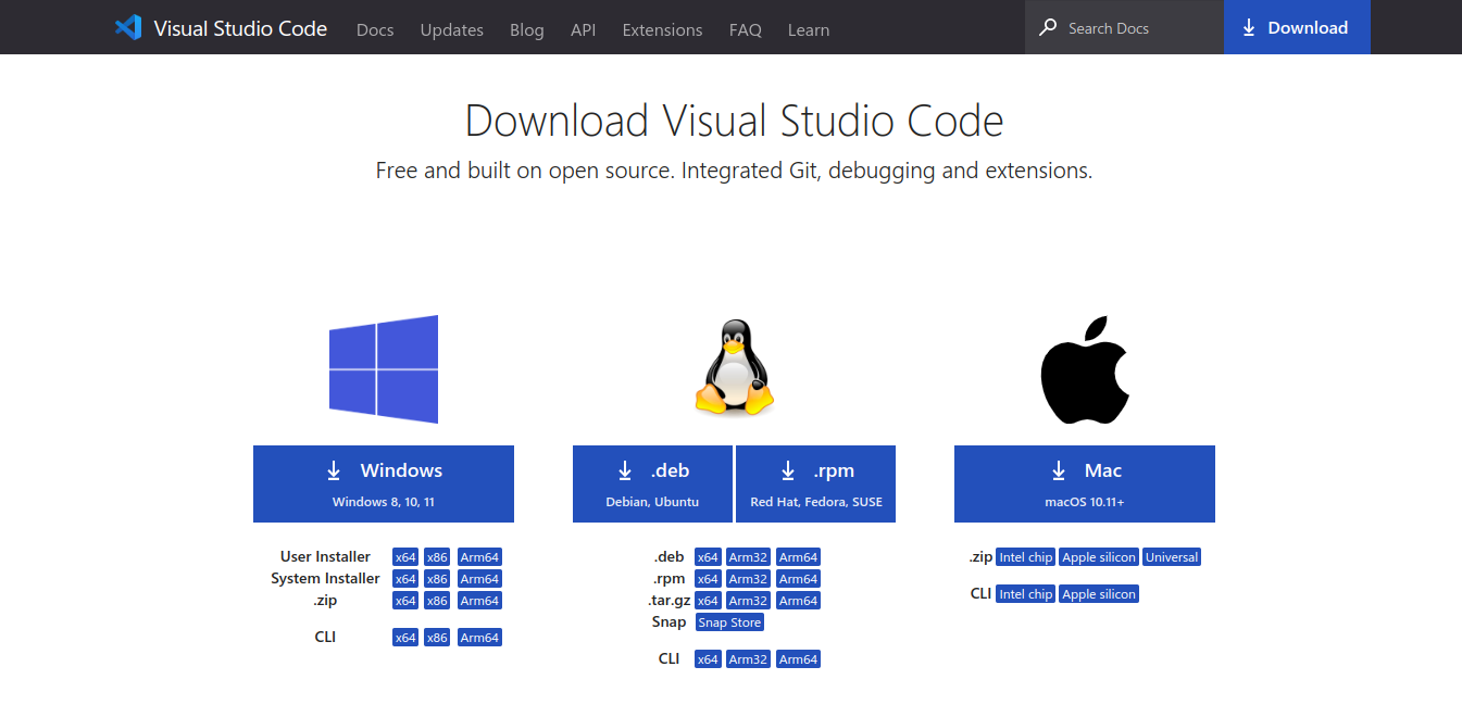 Visual Studio Code Website